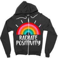 Cute Colourful Radiate Positivity Rainbow Zipper Hoodie | Artistshot