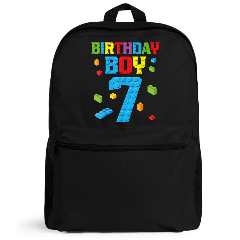 Master Builder 7th Birthday Boy 7 Seven Year Building Bricks T Shirt Backpack | Artistshot