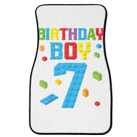 Master Builder 7th Birthday Boy 7 Seven Year Building Bricks T Shirt Front Car Mat | Artistshot