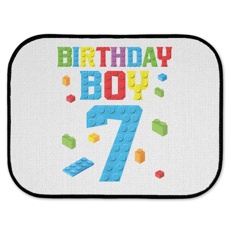 Master Builder 7th Birthday Boy 7 Seven Year Building Bricks T Shirt Rear Car Mat | Artistshot