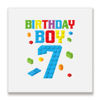 Master Builder 7th Birthday Boy 7 Seven Year Building Bricks T Shirt Metal Print Square | Artistshot