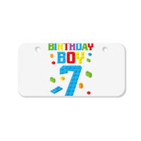 Master Builder 7th Birthday Boy 7 Seven Year Building Bricks T Shirt Bicycle License Plate | Artistshot