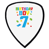 Master Builder 7th Birthday Boy 7 Seven Year Building Bricks T Shirt Shield S Patch | Artistshot