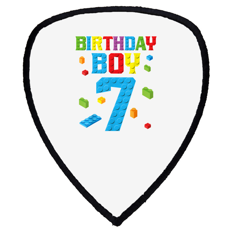 Master Builder 7th Birthday Boy 7 Seven Year Building Bricks T Shirt Shield S Patch | Artistshot