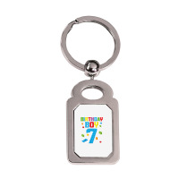 Master Builder 7th Birthday Boy 7 Seven Year Building Bricks T Shirt Silver Rectangle Keychain | Artistshot