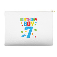 Master Builder 7th Birthday Boy 7 Seven Year Building Bricks T Shirt Accessory Pouches | Artistshot