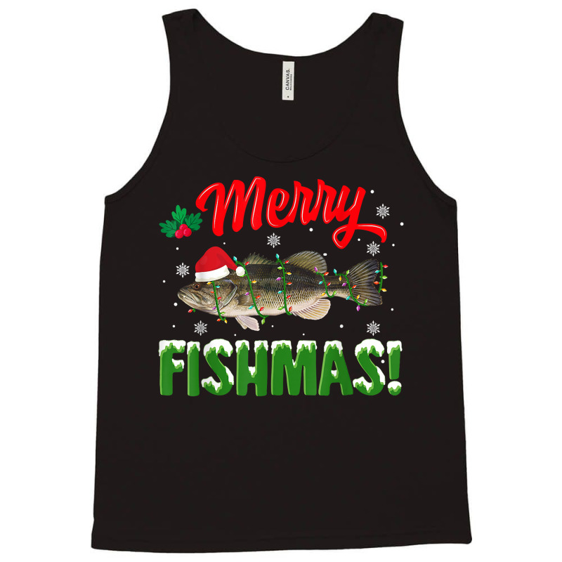 Fish Merry Christmas Largemouth Bass Fishing Lover Pajamas T Shirt Tank Top | Artistshot