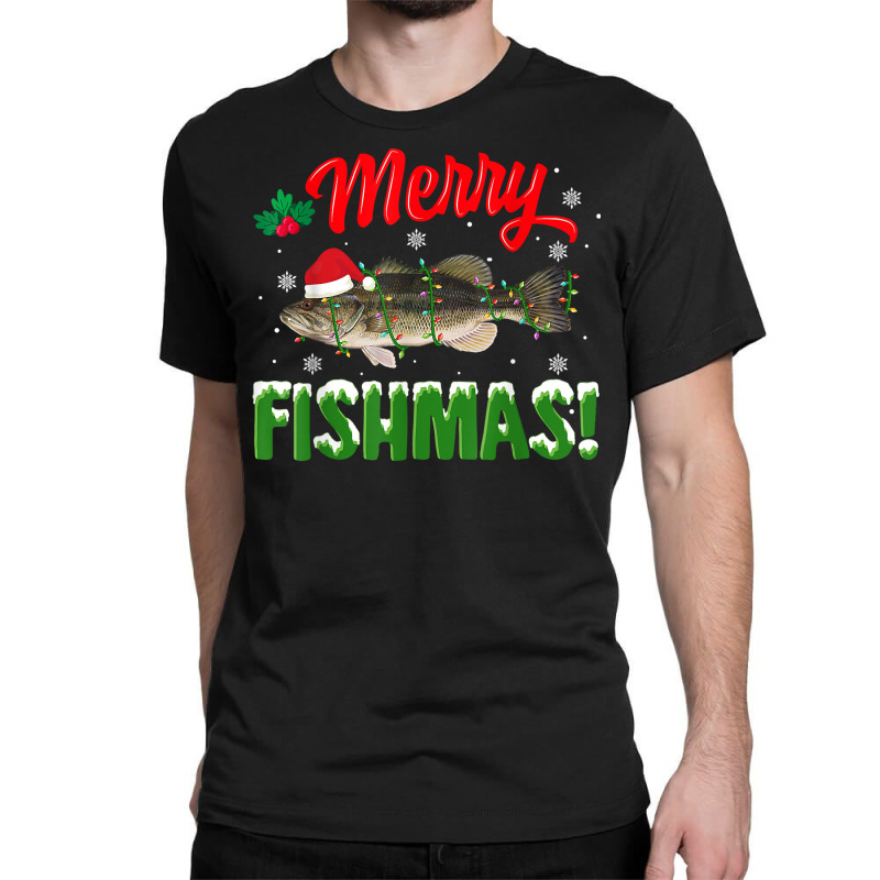 Fish Merry Christmas Largemouth Bass Fishing Lover Pajamas T Shirt Classic T-shirt | Artistshot