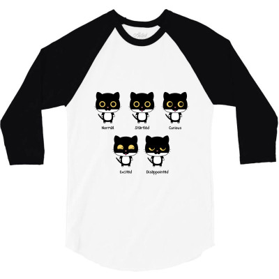 Expressive Cat Design 3/4 Sleeve Shirt Designed By Kiarra's Art