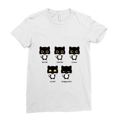 Expressive Cat Design Ladies Fitted T-shirt Designed By Kiarra's Art