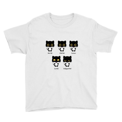 Expressive Cat Design Youth Tee Designed By Kiarra's Art