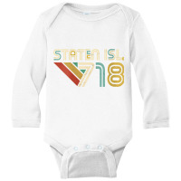 Womens Staten Island 718 New York City State Area Code Staten Isl. V N Long Sleeve Baby Bodysuit | Artistshot