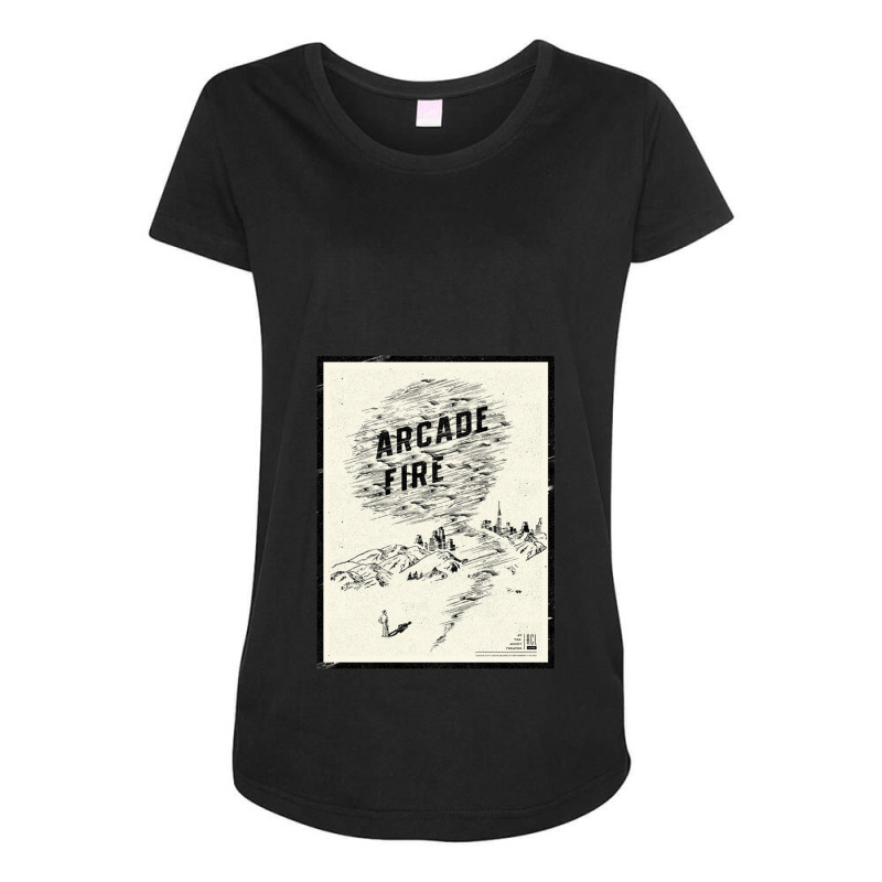 Arcade Fire Concer Poser Sicker Maternity Scoop Neck T-shirt by cm-arts | Artistshot