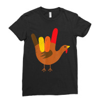 American Sign Language I Love You Thanksgiving Turkey Ladies Fitted T-shirt | Artistshot