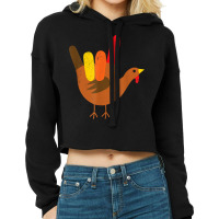 American Sign Language I Love You Thanksgiving Turkey Cropped Hoodie | Artistshot