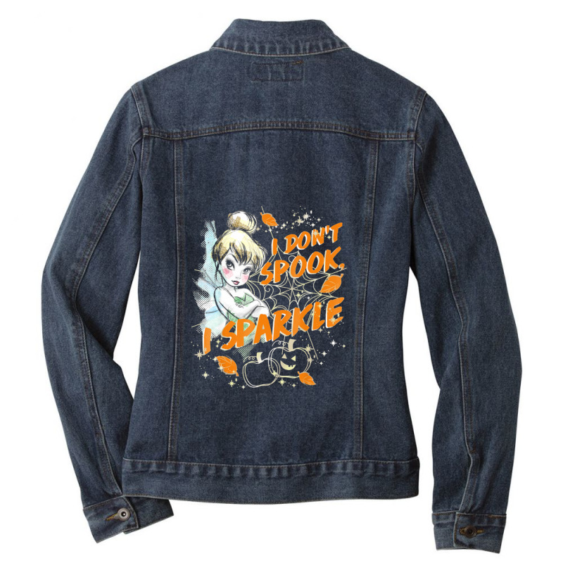 Peter Pan Tinkerbell Halloween Sparkle Ladies Denim Jacket by cm-arts | Artistshot