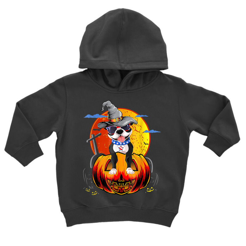 Boston Terrier Dogs Halloweens Toddler Hoodie by Clinical | Artistshot