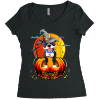 Boston Terrier Dogs Halloweens Women's Triblend Scoop T-shirt | Artistshot