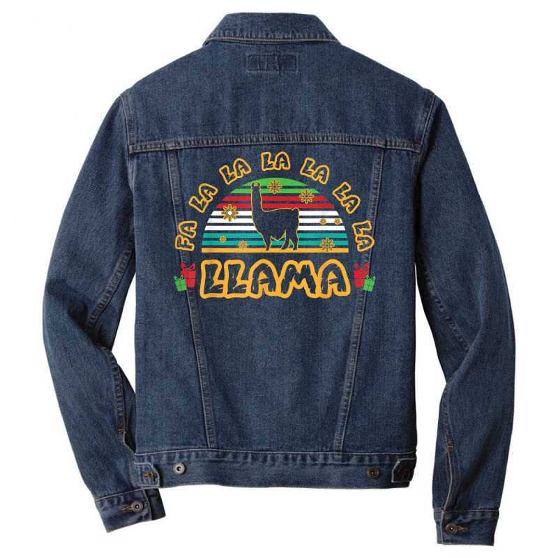 Fa La La La La Llama Merry Christmas Alpaca Animals Season T Shirt Men Denim Jacket | Artistshot