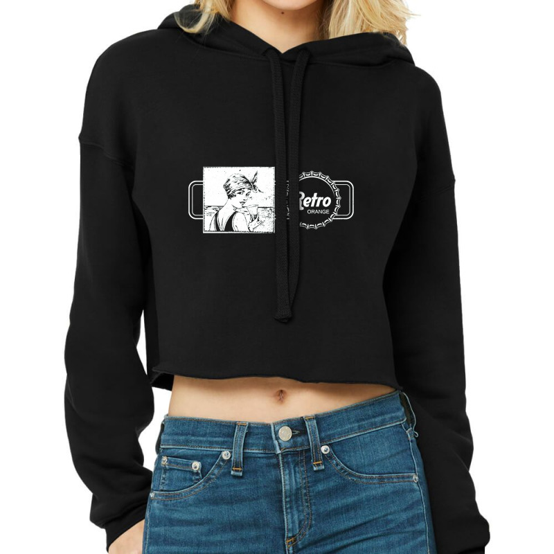 Retro Orange Ad   Soda Cropped Hoodie | Artistshot