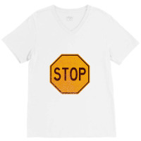 Retro Stop Sign (faded)   Stop Sign V-neck Tee | Artistshot