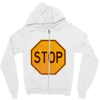 Retro Stop Sign (faded)   Stop Sign Zipper Hoodie | Artistshot