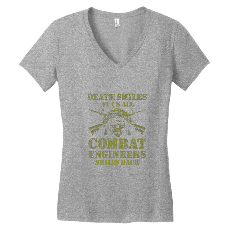 Combat Engineer Smiles Usa Military Sapper Premium Women's V-Neck T-Shirt by DeonnaPerry | Artistshot