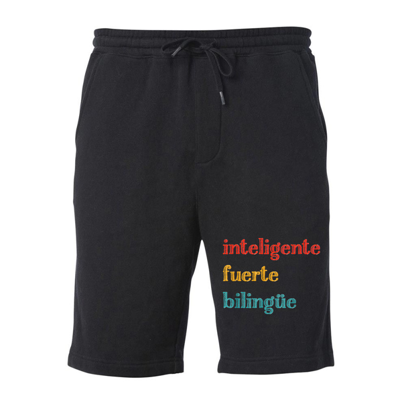 Inteligente Fuerte Bilingue Spanish Bilingual Teacher Fleece Short by KellyStella | Artistshot