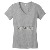 Roman Numeral 1961 Women's V-neck T-shirt | Artistshot