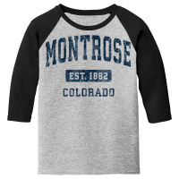 Montrose Colorado Co Vintage Athletic Sports Design Youth 3/4 Sleeve | Artistshot