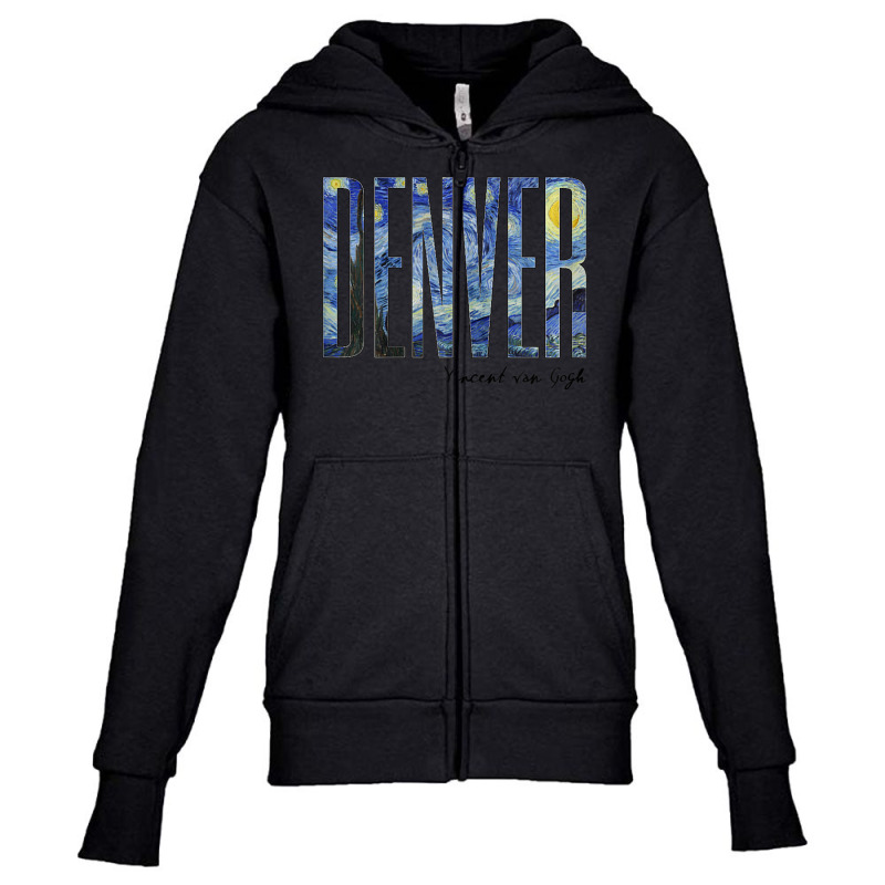 Denver Van Gogh Starry Night Art Vincent Van Gogh Painting Youth Zipper Hoodie by vucongha | Artistshot