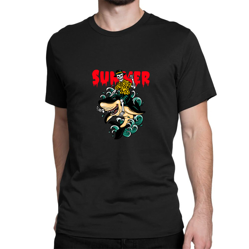 Ghost And Shark Summer Design One Classic T-shirt by HunterWare | Artistshot