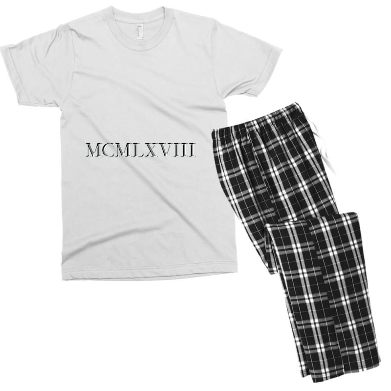 Roman Numeral 1968 Men's T-shirt Pajama Set by waktudzuhur | Artistshot