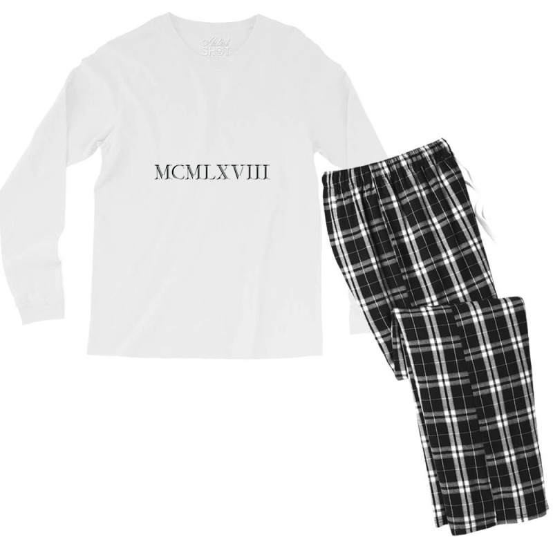 Roman Numeral 1968 Men's Long Sleeve Pajama Set by waktudzuhur | Artistshot