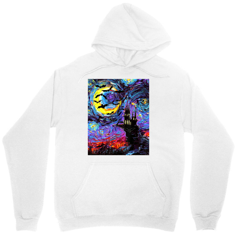 Dracula Castle Vampire Bats Halloween Starry Night Aja Art Unisex Hoodie by vucongha | Artistshot