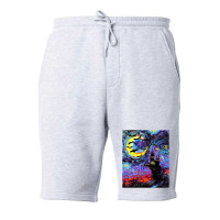 Dracula Castle Vampire Bats Halloween Starry Night Aja Art Fleece Short | Artistshot