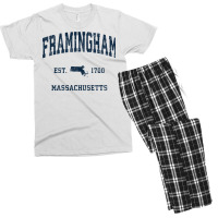 Framingham Massachusetts Ma Vintage Athletic Navy Sports Des Sweatshir Men's T-shirt Pajama Set | Artistshot