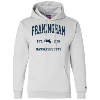 Framingham Massachusetts Ma Vintage Athletic Navy Sports Des Sweatshir Champion Hoodie | Artistshot