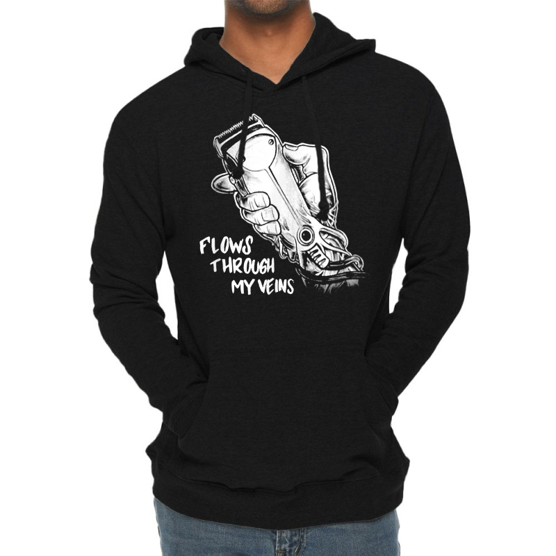 Flows Through My Veins Hair Cutting Barber Tshirts For Men W Lightweight Hoodie by wufuxaerapu | Artistshot