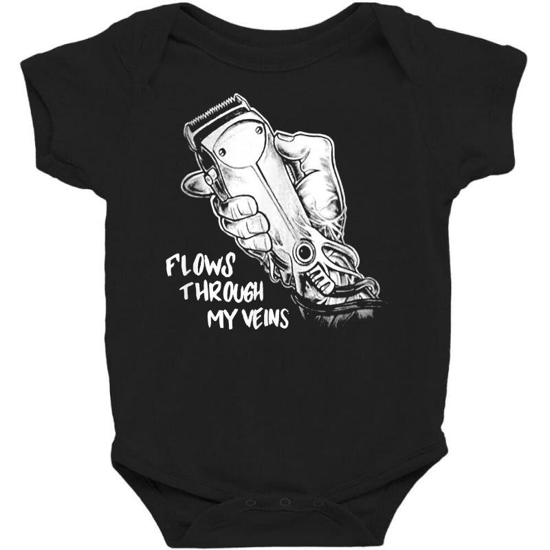 Flows Through My Veins Hair Cutting Barber Tshirts For Men W Baby Bodysuit by wufuxaerapu | Artistshot