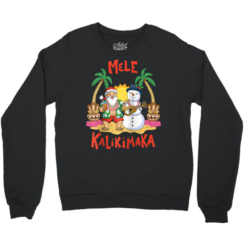 Mele Kalikimaka Merry Christmas Hawaii Raglan Baseball Tee Crewneck Sweatshirt | Artistshot