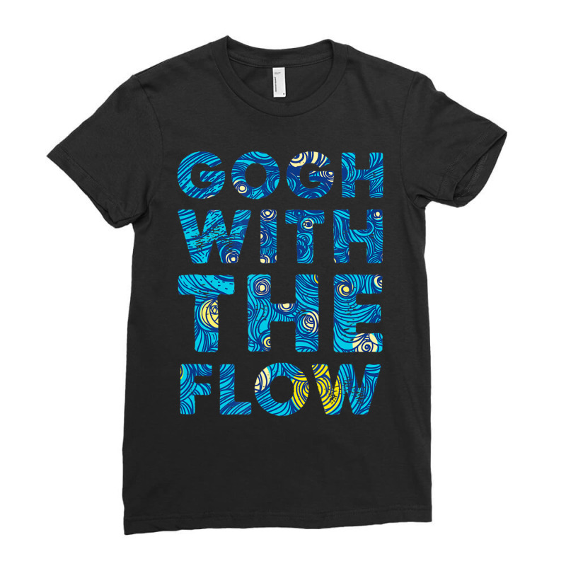 Gogh With The Flow Artist Art Humor Ladies Fitted T-Shirt by vucongha | Artistshot