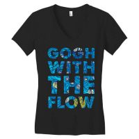 Gogh With The Flow Artist Art Humor Women's V-neck T-shirt | Artistshot