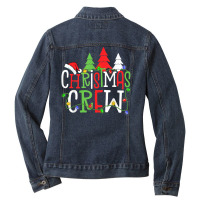 Cute Family Christmas Crew Matching Pajama Christmas Lights Ladies Denim Jacket | Artistshot