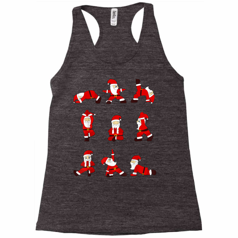 Funny Santa Christmas Yoga Positions T Shirt Racerback Tank by cm-arts | Artistshot