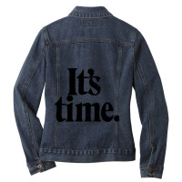 It_amp_amp_amp_39_s Time (worn Look) Ladies Denim Jacket | Artistshot