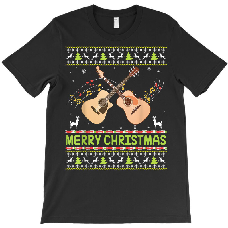 Merry Christmas Acoustic Guitar Ugly Sweater Musician Xmas T Shirt T-shirt | Artistshot