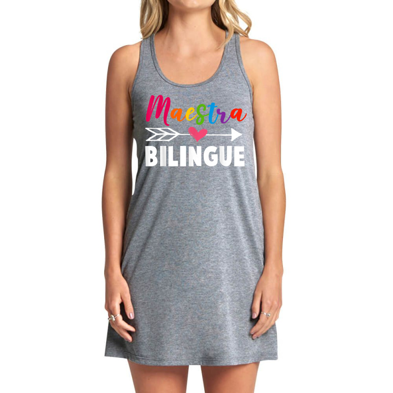 Maestra Spanish Teacher Back To School Maestra Bilingue Tank Dress by Outpost | Artistshot