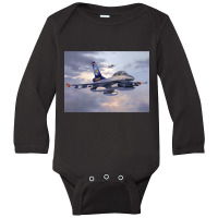 F16 Fighting Falcon Long Sleeve Baby Bodysuit | Artistshot