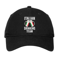 Italian Drinking Team Salute Italy Flag Funny Oktoberfest T Adjustable Cap | Artistshot